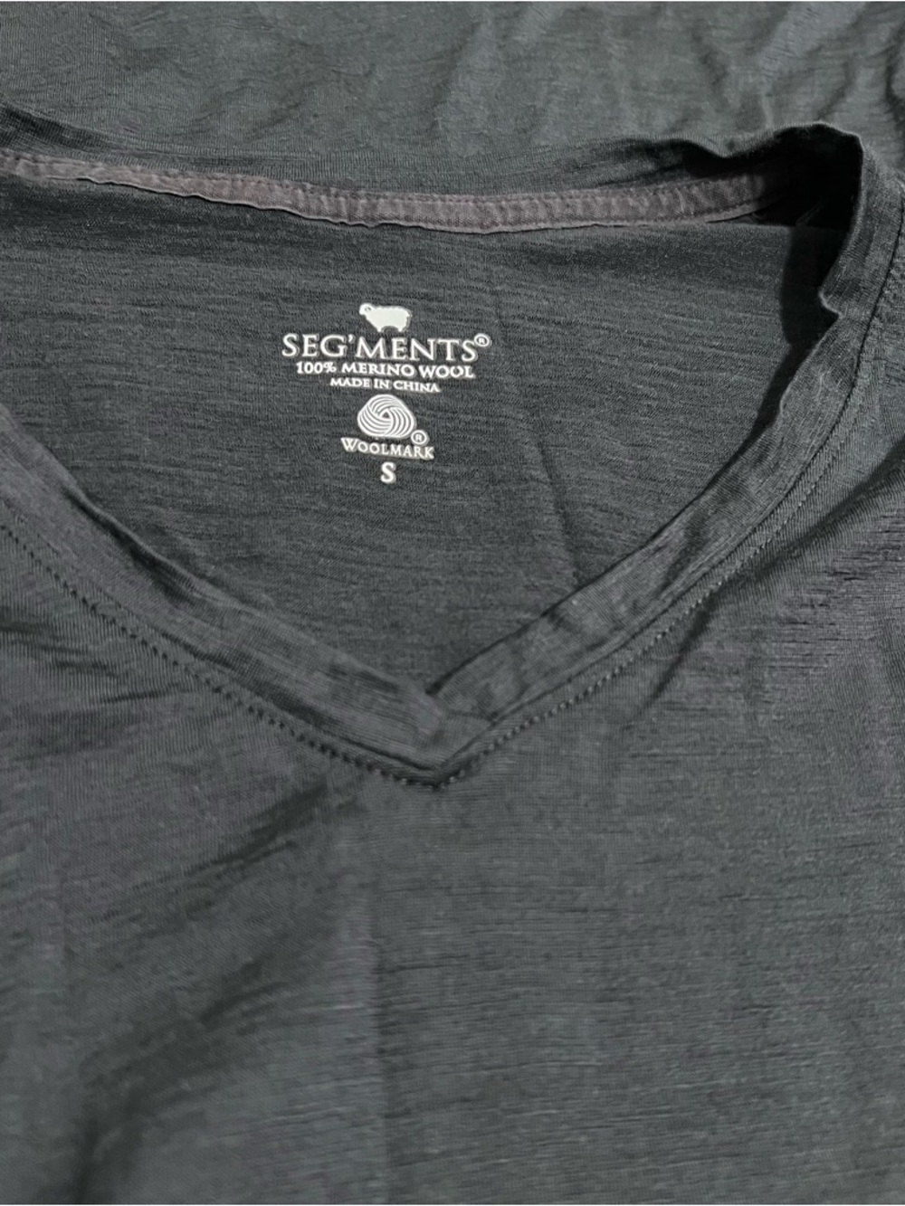 Seg’Ments Women's Gray 100% Merino Wool V-Neck Long Sleeve Tee Size Small - Picture 7 of 9